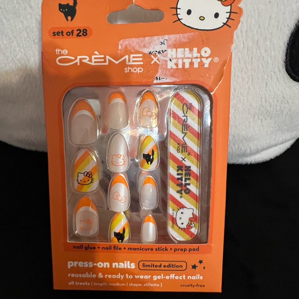 🎀 hello kitty press on nails 🧡